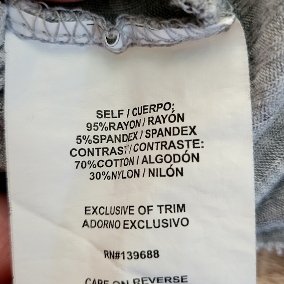 Taylor & Sage Ribbed Babydoll And Lace Top Small Gray Cream - Picture 9 of 12